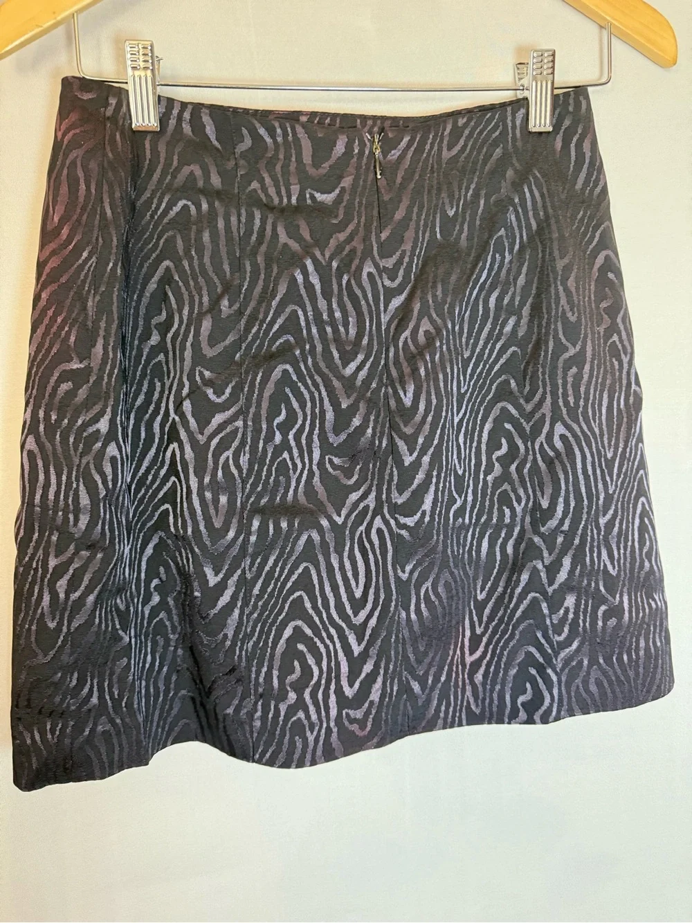 Alberto Makali Black and Purple Patterned Mini Skirt